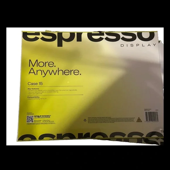 Espresso microfiber 15 inch Display Case Black - Picture 2 of 4